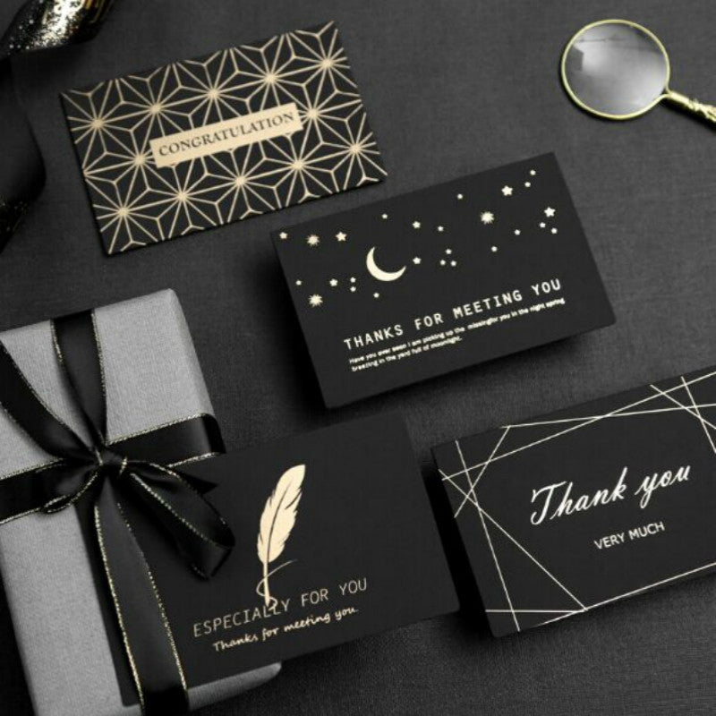 ELECTROPRIME 6 PCS Creative Business Bronzing Thanksgiving Birthday Card(Thank You)