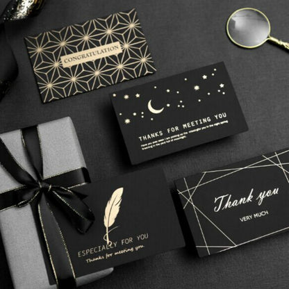 ELECTROPRIME 6 PCS Creative Business Bronzing Thanksgiving Birthday Card(Thank You)