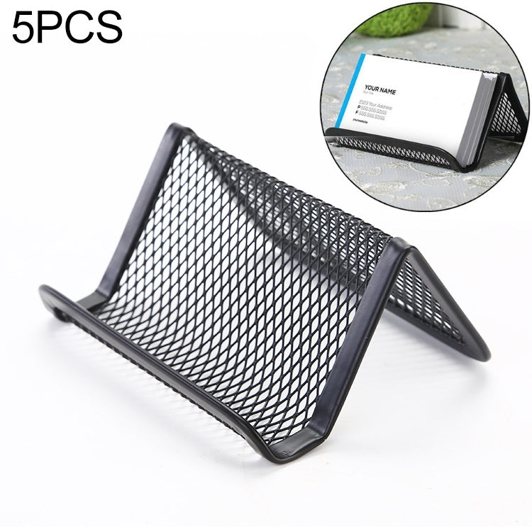 ELECTROPRIME 5 PCS Office Convenient Practical Metal Mesh Card Holder