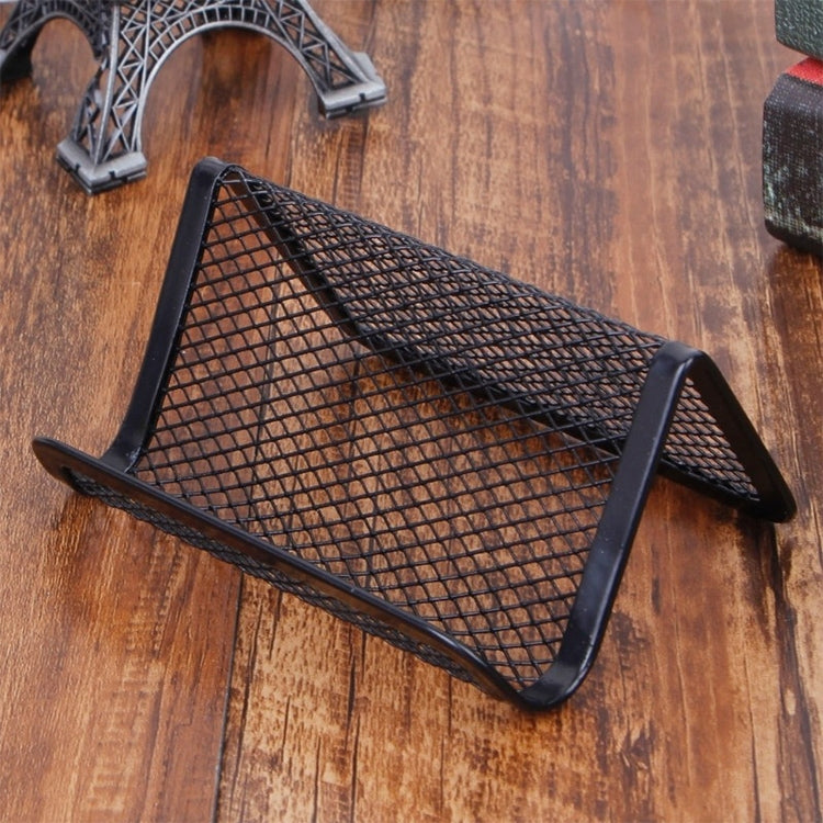 ELECTROPRIME 5 PCS Office Convenient Practical Metal Mesh Card Holder