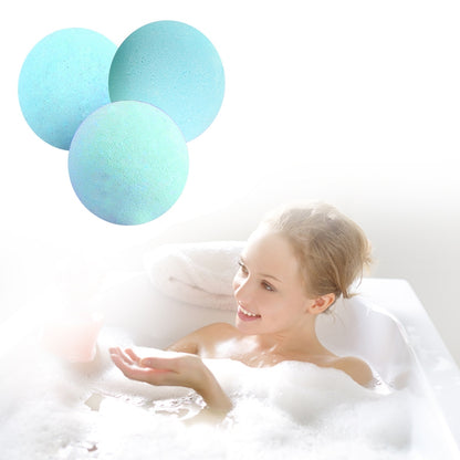ELECTROPRIME 3 PCS 10g Natural Bubble Shower Bombs Ball Bath Salt Body Essential Oil Bath Ball(Blue)