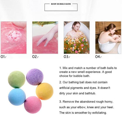 ELECTROPRIME 3 PCS 10g Natural Bubble Shower Bombs Ball Bath Salt Body Essential Oil Bath Ball(Blue)