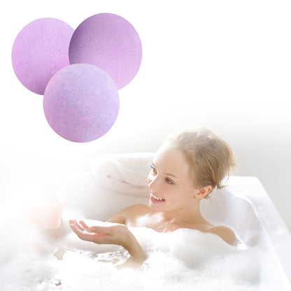 ELECTROPRIME 3 PCS 10g Natural Bubble Shower Bombs Ball Bath Salt Body Essential Oil Bath Ball(Purple)