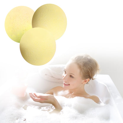 ELECTROPRIME 3 PCS 10g Natural Bubble Shower Bombs Ball Bath Salt Body Essential Oil Bath Ball(Yellow)