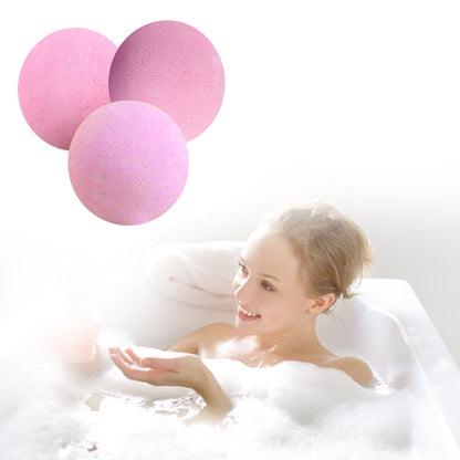 ELECTROPRIME 3 PCS 10g Natural Bubble Shower Bombs Ball Bath Salt Body Essential Oil Bath Ball(Pink)