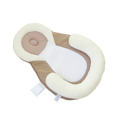 ELECTROPRIME Baby Pillow Infant Newborn Mattress Pillow Baby Sleep Positioning Pad Prevent Flat Head Shape Anti Roll Pillows(Beige)