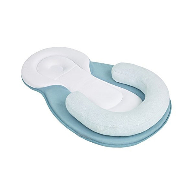 ELECTROPRIME Baby Pillow Infant Newborn Mattress Pillow Baby Sleep Positioning Pad Prevent Flat Head Shape Anti Roll Pillows(Blue)