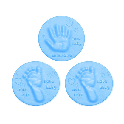 ELECTROPRIME 10 PCS Baby Care Air Dry Soft Clay Baby Hand and Foot Inkpad(Blue)