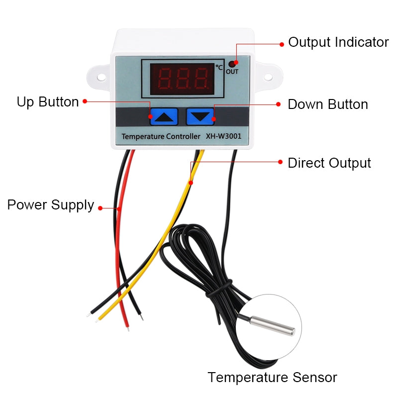 ELECTROPRIME XH-W3001 Digital LED Temperature Controller Arduino Cooling Heating Switch Thermostat NTC Sensor 24V