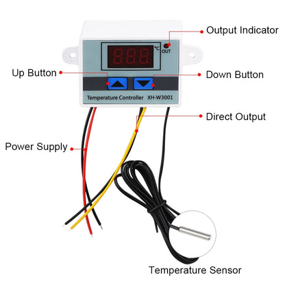 ELECTROPRIME XH-W3001 Digital LED Temperature Controller Arduino Cooling Heating Switch Thermostat NTC Sensor 24V
