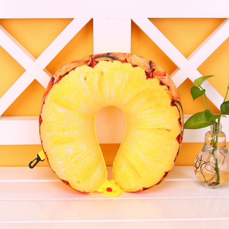 ELECTROPRIME Fruit U Shaped Travel Pillow Nanoparticles Neck Pillow Car Pillows Soft Cushion Home Textile(Pineapple)