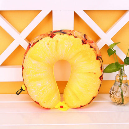 ELECTROPRIME Fruit U Shaped Travel Pillow Nanoparticles Neck Pillow Car Pillows Soft Cushion Home Textile(Pineapple)