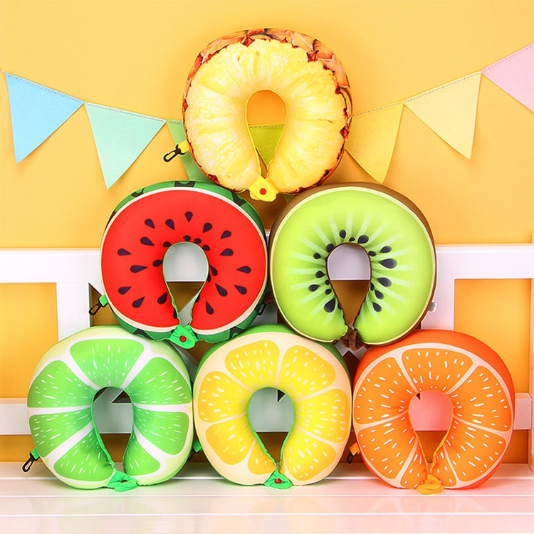 ELECTROPRIME Fruit U Shaped Travel Pillow Nanoparticles Neck Pillow Car Pillows Soft Cushion Home Textile(Pineapple)
