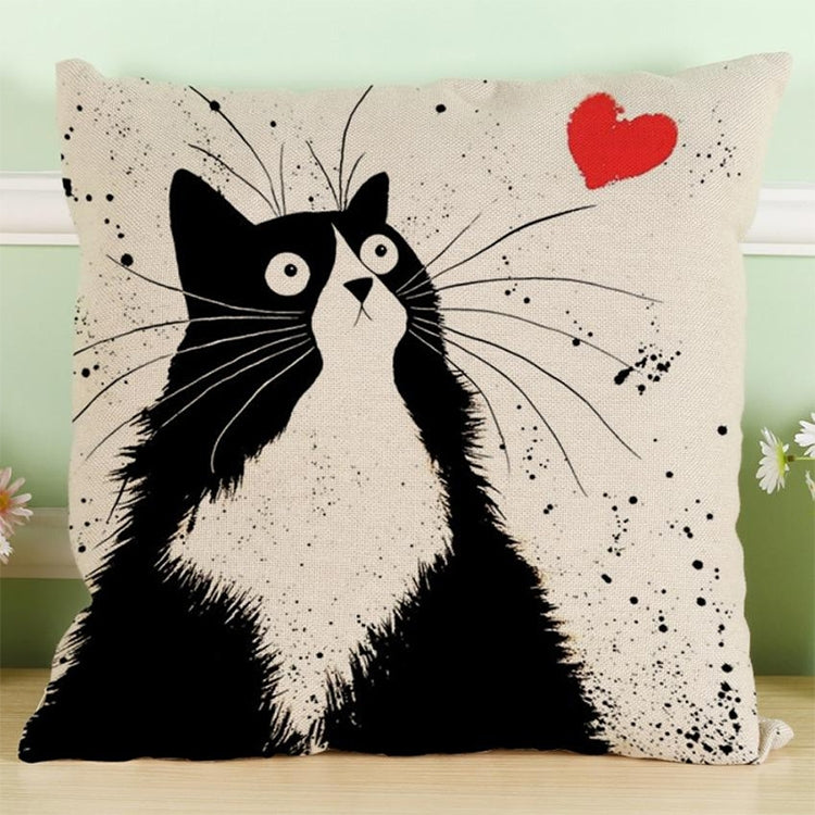 ELECTROPRIME MUQGEW Vintage White and Black Cat Dog Cute Pillow Sofa Cushion Home Car Decor(4)