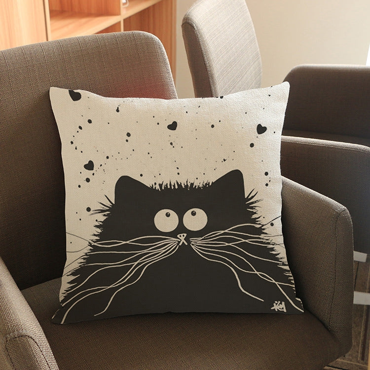 ELECTROPRIME MUQGEW Vintage White and Black Cat Dog Cute Pillow Sofa Cushion Home Car Decor(4)