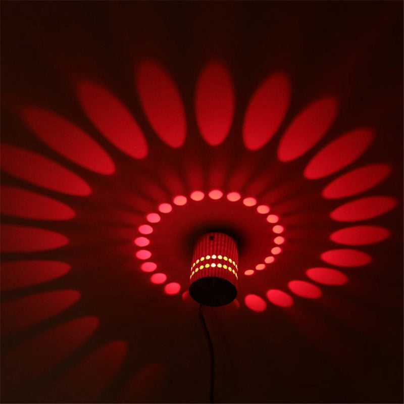 ELECTROPRIME 3W Modern Interior Creative Spiral Round Wall Lamp for Club, KTV, Corridor, Aisle, Background Wall Decoration Lamp Recessed In(White Light)