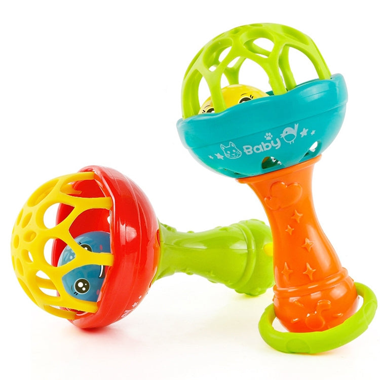 ELECTROPRIME Baby Rattles Toy Intelligence Grasping Gums Plastic Hand Bell Rattle Funny Educational Toy?Color Random Delivery