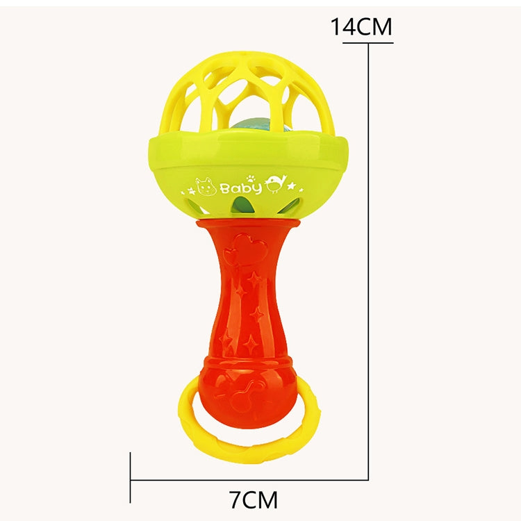 ELECTROPRIME Baby Rattles Toy Intelligence Grasping Gums Plastic Hand Bell Rattle Funny Educational Toy?Color Random Delivery