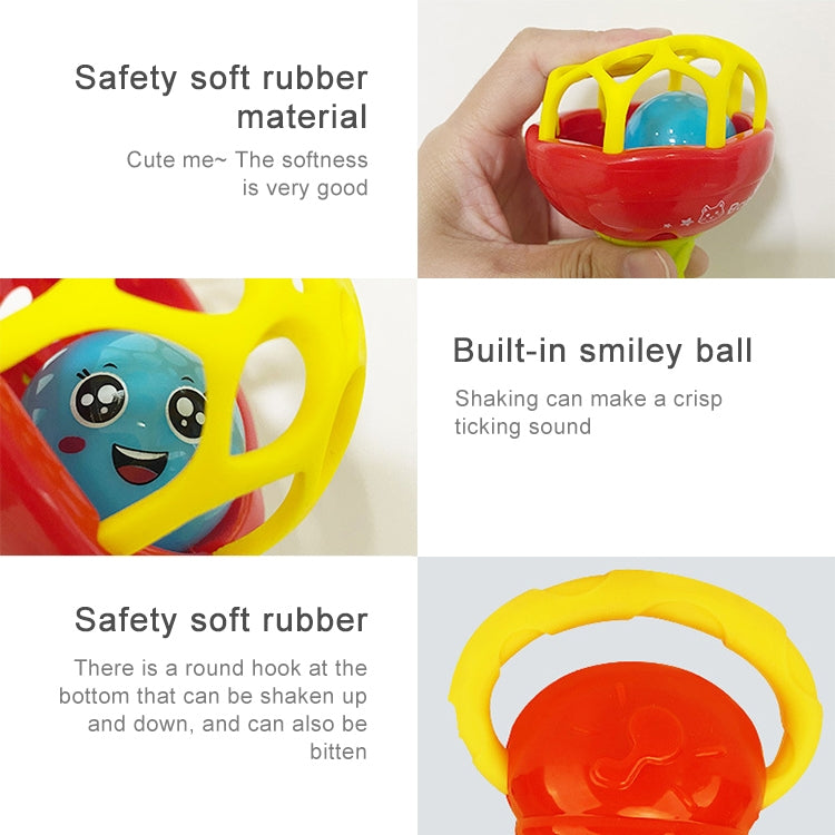 ELECTROPRIME Baby Rattles Toy Intelligence Grasping Gums Plastic Hand Bell Rattle Funny Educational Toy?Color Random Delivery