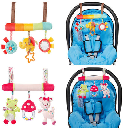 ELECTROPRIME Soft Infant Crib Bed Stroller Toy Spiral Baby Toys For Newborns Car Seat Educational Rattle Baby Towel Education Toys(pink rabbit)