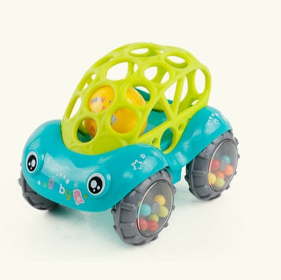 ELECTROPRIME Soft Plastic Toy Car Inertial Slide With Colorful Ball Anti-fall Children Toy Car Baby Car Doll(Green)