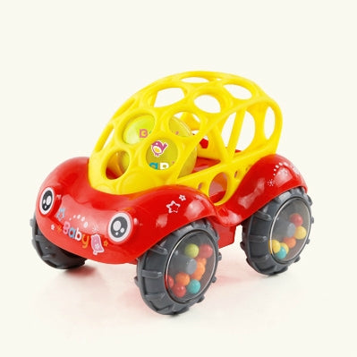 ELECTROPRIME Soft Plastic Toy Car Inertial Slide With Colorful Ball Anti-fall Children Toy Car Baby Car Doll(Red)