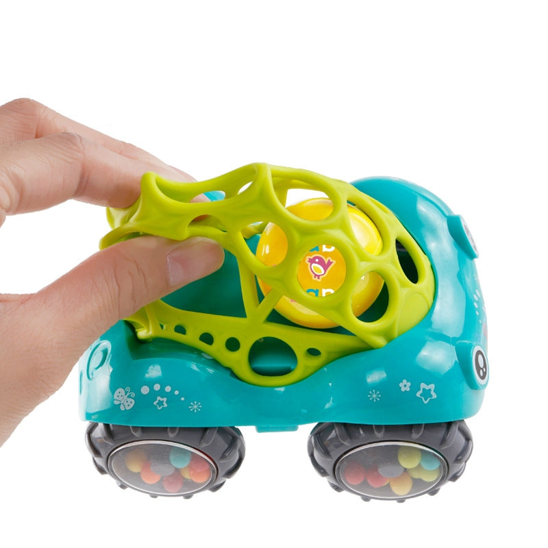 ELECTROPRIME Soft Plastic Toy Car Inertial Slide With Colorful Ball Anti-fall Children Toy Car Baby Car Doll(Red)