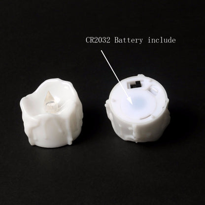 ELECTROPRIME 12 PCS/Box  LED Candle Electronic Tea Wax Simulation Tears Electronic Candle Light Wedding Decoration Candle Light(Warm White)
