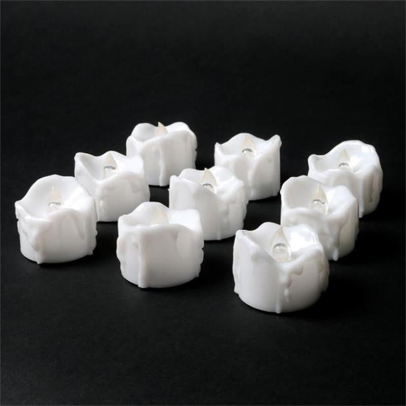 ELECTROPRIME 12 PCS/Box  LED Candle Electronic Tea Wax Simulation Tears Electronic Candle Light Wedding Decoration Candle Light(Cold White)