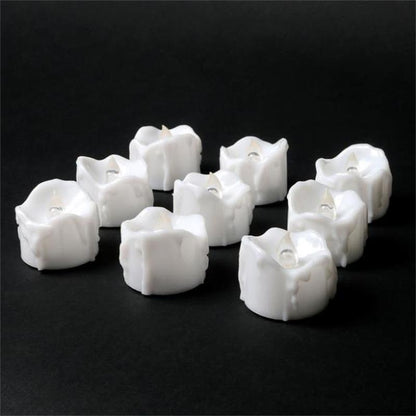 ELECTROPRIME 12 PCS/Box  LED Candle Electronic Tea Wax Simulation Tears Electronic Candle Light Wedding Decoration Candle Light(Cold White)