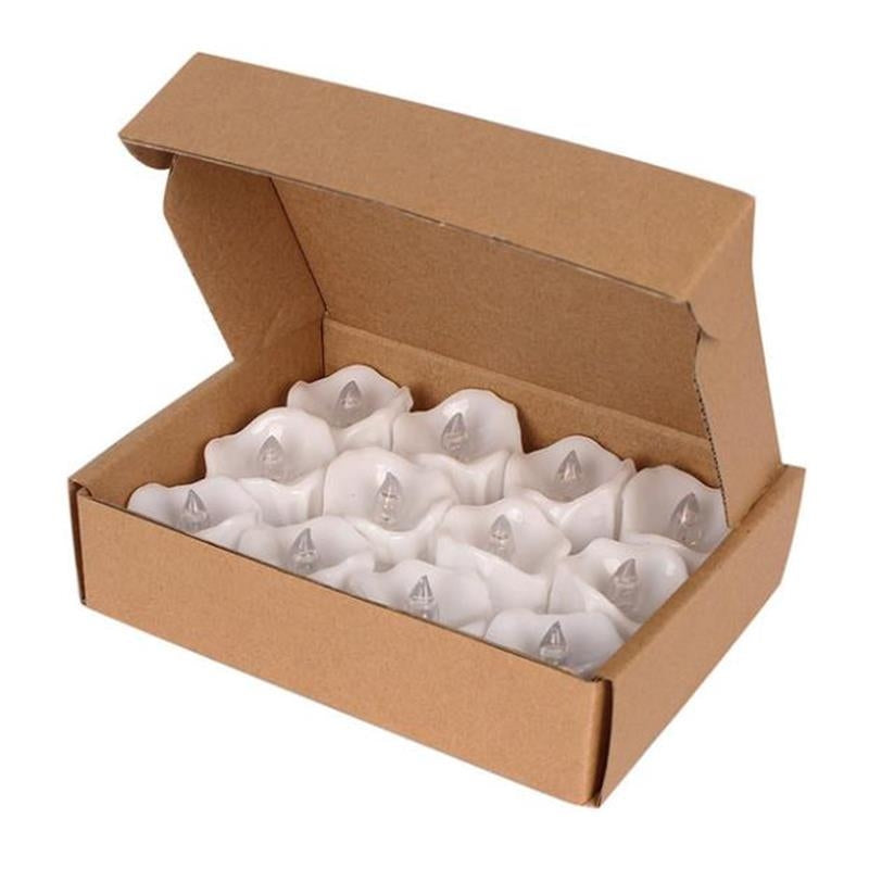 ELECTROPRIME 12 PCS/Box  LED Candle Electronic Tea Wax Simulation Tears Electronic Candle Light Wedding Decoration Candle Light(Cold White)