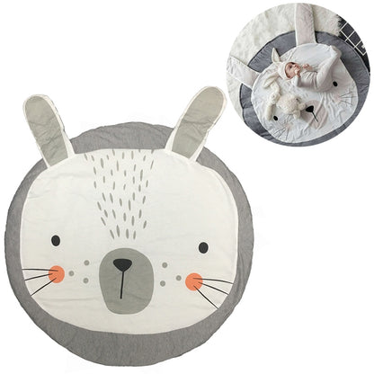 ELECTROPRIME Baby Infant Play Mats Kids Crawling Carpet Floor Rug Baby Bedding Rabbit Blanket Cotton Game Pad Children Room Decor(Grey Rabbit)