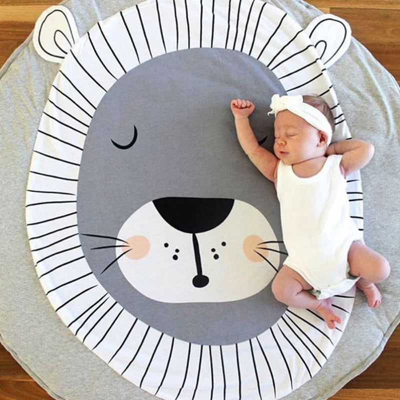ELECTROPRIME Baby Infant Play Mats Kids Crawling Carpet Floor Rug Baby Bedding Rabbit Blanket Cotton Game Pad Children Room Decor(Lion)
