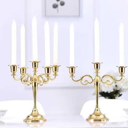 ELECTROPRIME Retro Candlestick Home Decoration Living Room Cafe Theme Restaurant Jewelry Candlelight Dinner Props Gifts, Style:Silver-3 Arms