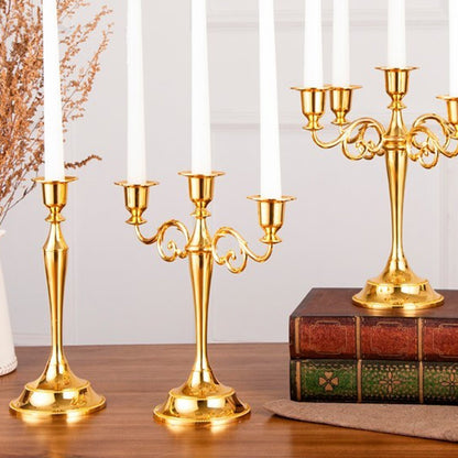 ELECTROPRIME Retro Candlestick Home Decoration Living Room Cafe Theme Restaurant Jewelry Candlelight Dinner Props Gifts, Style:Silver-5 Arms