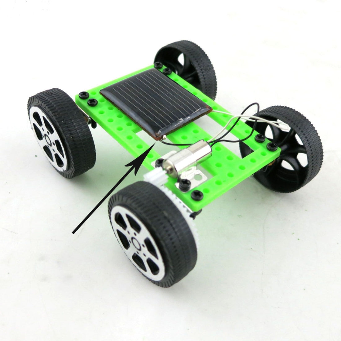 ELECTROPRIME Creative Kids Early Education DIY Solar Energy Car Science Experiment Assembled Toy, Size:3.2x7.5x8cm