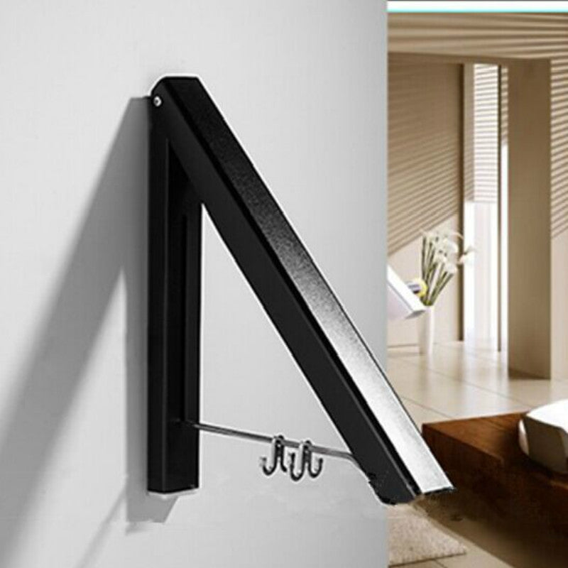 ELECTROPRIME Multifunctional Space Aluminum Invisible Drying Rack, Size:Black