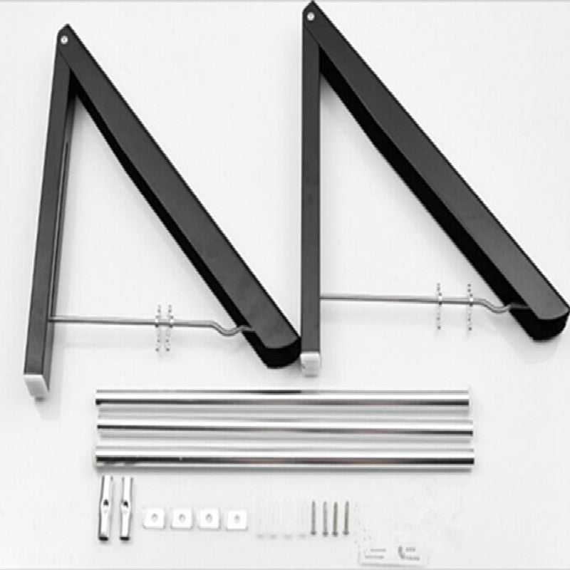 ELECTROPRIME Multifunctional Space Aluminum Invisible Drying Rack, Size:Black