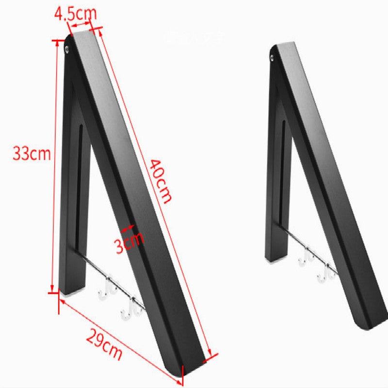 ELECTROPRIME Multifunctional Space Aluminum Invisible Drying Rack, Size:Double Black + 80cm Crossbar