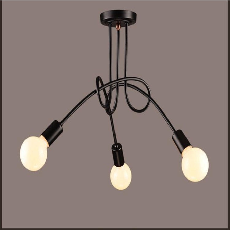 ELECTROPRIME Three-headed Simple Creative Cafe Room Dining Room Bedroom Living Room Wrought Iron Pendant Lamp Ceiling Light with Milky White Dragon Ball Bubble LED