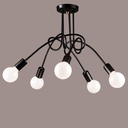 ELECTROPRIME Five-headed Simple Creative Cafe Room Dining Room Bedroom Living Room Wrought Iron Pendant Lamp Ceiling Light with Milky White Dragon Ball Bubble LED