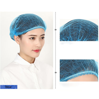 ELECTROPRIME 200 PCS Non-woven Disposable Pleated Anti Dust Hat Bath Caps For Spa Hair Salon Beauty(Blue)
