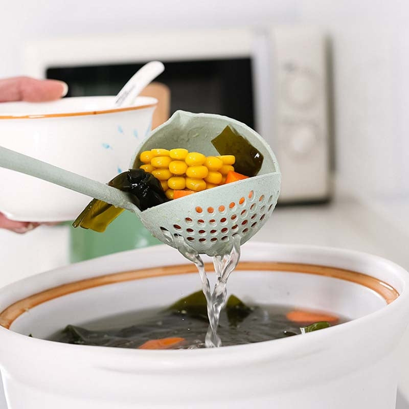 ELECTROPRIME Wheat Straw Dual-use Soup Spoon Colander Environmental Tableware