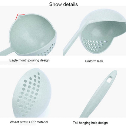 ELECTROPRIME Wheat Straw Dual-use Soup Spoon Colander Environmental Tableware