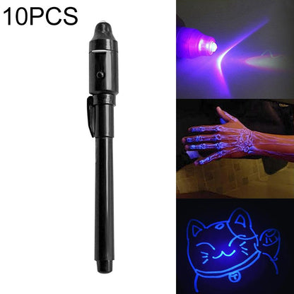 ELECTROPRIME 10 PCS Creative Magic UV Light Invisible Ink Pen Marker Pen(Black)