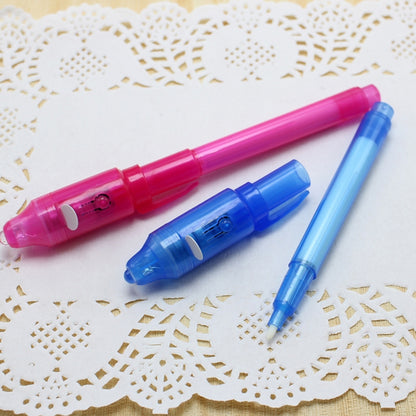 ELECTROPRIME 10 PCS Creative Magic UV Light Invisible Ink Pen Marker Pen(Pink)