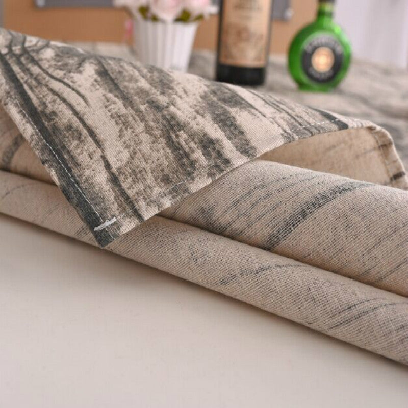 ELECTROPRIME Imitation Bark Cotton Linen Tablecloth, Size:60x60cm(Wood Grain)