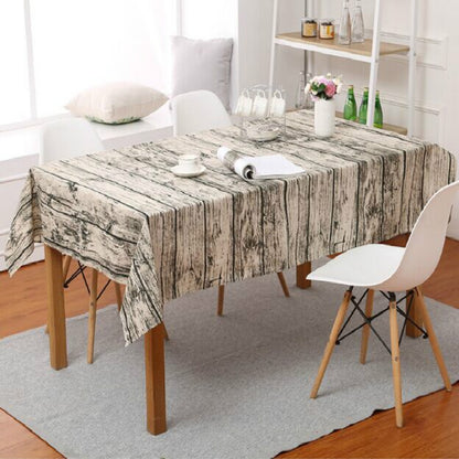 ELECTROPRIME Imitation Bark Cotton Linen Tablecloth, Size:90x90cm(Wood Grain)