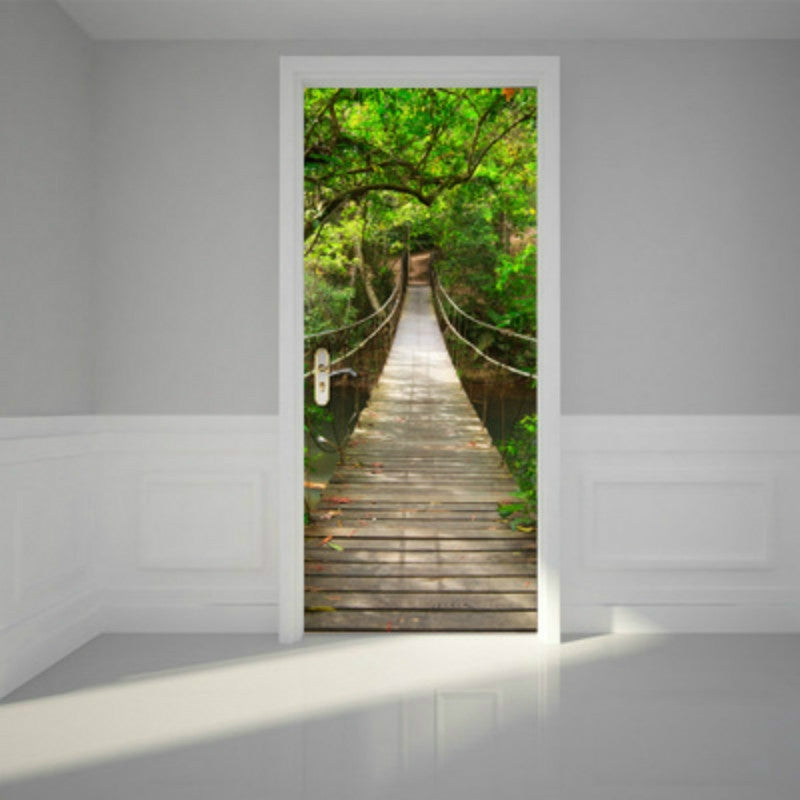 ELECTROPRIME 3D Wallpaper Poster Stickers Self Adhesive Removable Home Door Decoration Stickers, Size:60cm×180cm