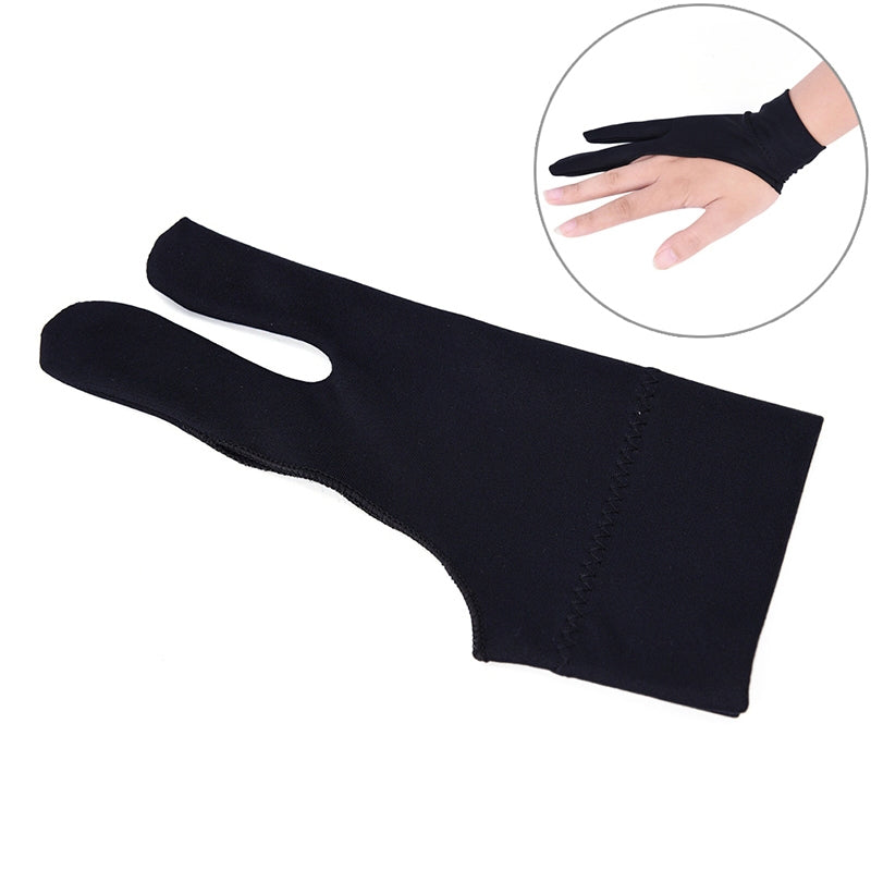 ELECTROPRIME 2 Finger Anti-fouling Drawing Glove for Graphics Drawing Tablet, Both for Right and Left Hand(For  men)